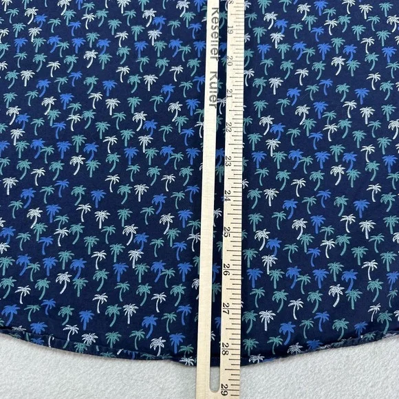 Johnston‎ & Murphy Shirt Mens Medium Blue Palm Tree AOP Print Button Up Tropical - Picture 10 of 10